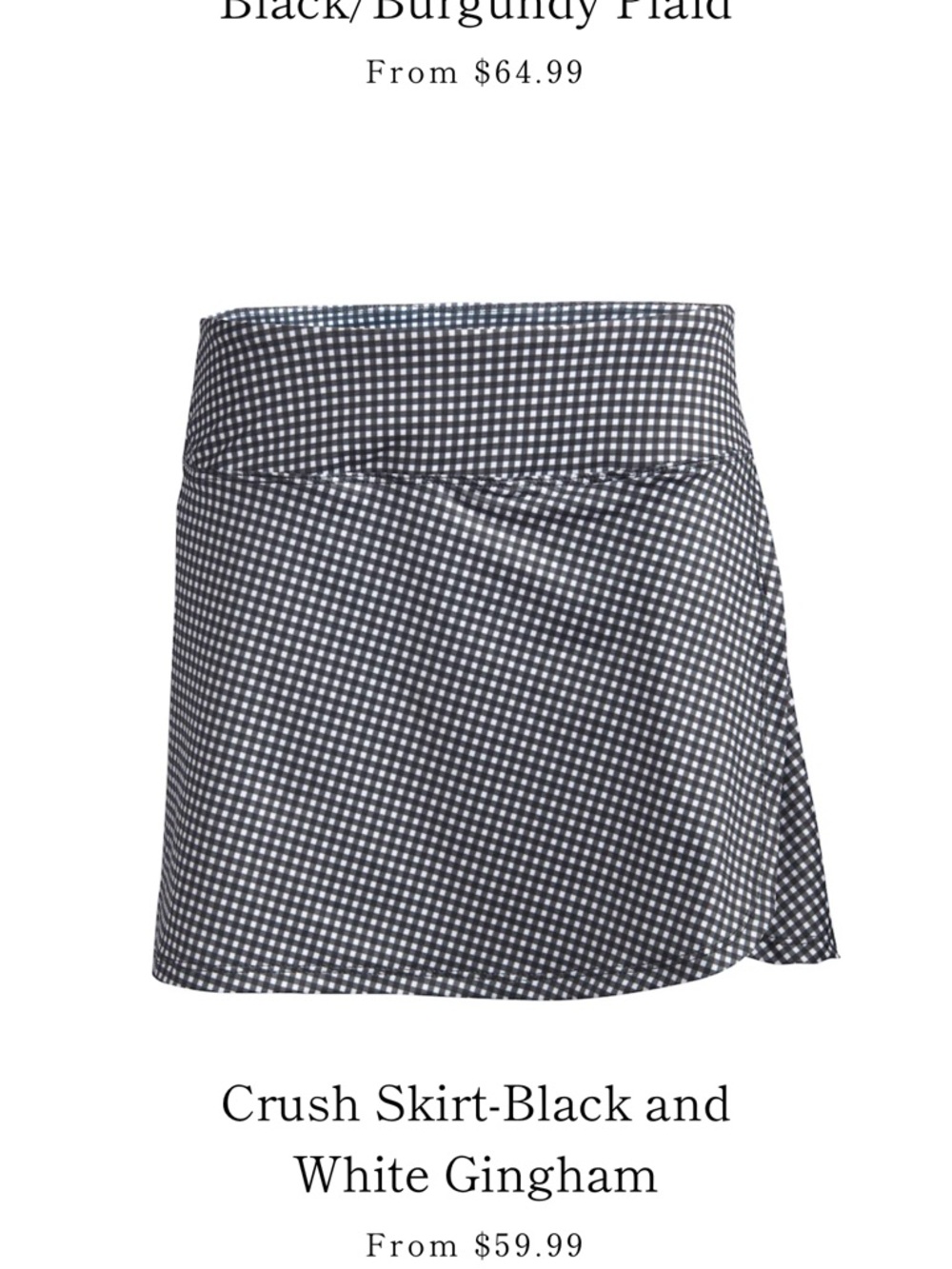 Love Love Skirts Black and White Gingham A-Line Women's Skirt